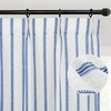 image:imageDriftAway Pinch Pleated Curtains 84 Inches Long 2 Panels 52 Inch Width Natural Linen Blended Light Filtering Pinch Pleat Curtains for Bedroom Farmhouse Navy Blue Striped Semi Sheer with Back Tab