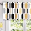 image:imageDriftAway Riley Geo Lined Window Curtain Valance Mid Century Geometric Pattern 2 Layers Rod Pocket 52 Inch by 18 Inch Plus 2 Inch CottaGold Black Gray