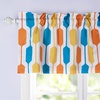 image:imageDriftAway Riley Geo Lined Window Curtain Valance Mid Century Geometric Pattern 2 Layers Rod Pocket 52 Inch by 18 Inch Plus 2 Inch CottaTeal