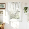 image:imageDriftAway Solid Color Linen Sheer Voile Tie Up Decorative Linen Textured Curtains Adjustable Balloon Curtains Rod Pocket Roman Slub Sheer Curtain with Pom Pom Trim 42 Inch by 63 Inch WhiteWhite With White Pom