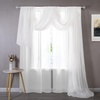image:imageDriftAway Solid White Sheer 3 PCs Set Linen Texture Window Scarf Valance 52 Inch by 144 Inch and Rod Pocket Linen Curtain 2 Panels Each 52 Inch by 84 Inch for Living Room Bedroom and Office