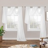 image:imageDriftAway Solid White Sheer Linen Texture Window Scarf Valance Luxury Sheer Fabric Topper Knife Edge Window Treatment Scarves for Wedding Party Girls Room Bed Canopy 52 Inch by 216 Inch White 2 Pack