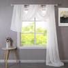 image:imageDriftAway Solid White Sheer Window Scarf Valance Long Luxury Sheer Fabric Topper Knife Edge Window Treatment Scarves Single for Wedding Party Girls Room Bed Canopy 52 Inch by 216 Inch White