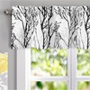 image:imageDriftAway Tree Branch Lined Valance Double Layer Blackout Thermal Insulated Abstract Ink Printing Window Curtain Valance Rod Pocket 52 Inch by 18 Inch Plus 2 Inch Header Silver Gray 1 PackBlack White