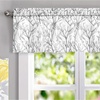 image:imageDriftAway Tree Branch Lined Valance Double Layer Blackout Thermal Insulated Abstract Ink Printing Window Curtain Valance Rod Pocket 52 Inch by 18 Inch Plus 2 Inch Header Silver Gray 1 PackSilver Gray