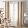 image:imageDriftAway Velvet Curtains Beige Room Darkening Curtains 84 Inches Long 2 Panel Set Super Soft luxury Grommet Curtains Thermal Insulated Blackout Drapes for living room Bedroom Camel Beige 52 inch wideCamel Beige