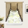 image:imageDriftAway Velvet Waterfall Draped Curtain Valance for Living Room Boho Super Soft Home Decoration with Handmade Tassels for Kitchen Single Window Drape for Bedroom W39XL48 Inches Coffee