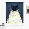image:imageDriftAway Velvet Waterfall Draped Curtain Valance for Living Room Boho Super Soft Home Decoration with Handmade Tassels for Kitchen Single Window Drape for Bedroom W39XL48 Inches Navy Blue