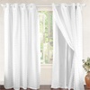 image:imageDriftAway White Pinch Pleated Voile Sheer Blackout Thermal Curtain Liner Embroidered with Pom Pom Lined Grommet Curtain for Kids Girls Bedroom Nursery Room 63 Inch Single PanelOff White Voile
