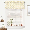 image:imageMoroccan Geometric Boho Valances for Windows Yellow and White Valance Curtains for Kitchen Living Room Bedroom Quatrefoil Trellis Printed 3 Inch Rod Pocket Short Window Curtains 52 Inch X 18 InchYellow
