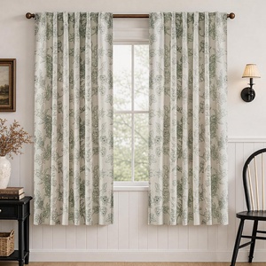 image:imageDriftAway 100 Blackout Vintage Floral Linen Curtains Double Layer French Country Peony Flower Printed Pattern Thermal Insulated Drapes for Bedroom Living Room Back Tab 2 Panels W52 x L84 TaupeCreamCeciliablack
