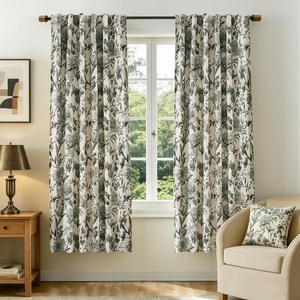 image:imageDriftAway 100 Blackout Vintage Floral Linen Curtains Double Layer French Country Peony Flower Printed Pattern Thermal Insulated Drapes for Bedroom Living Room Back Tab 2 Panels W52 x L84 TaupeCreamCandiceblack