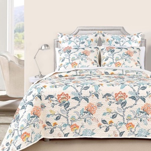 image:imageDriftAway 3 Piece Ada Reversible Quilt Set Bedspreads Coverlets Floral Pattern Cover Prewashed Multi Queen