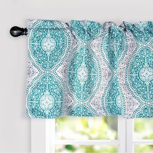 image:imageDriftAway Adrianne Damask and Floral Pattern Window Curtain Valance 52 Inch by 20 Inch Beige and GrayAdrianneteal