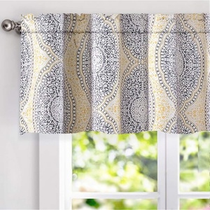 image:imageDriftAway Adrianne Damask and Floral Pattern Window Curtain Valance 52 Inch by 20 Inch Beige and GrayAdrianneyellow