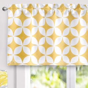 image:imageDriftAway Amelia Retro Geo Pattern Round Circle Star Print Blackout Valance Rod Pocket Curtain Single 52 Inch by 24 Inch Plus 2 Inch Header YellowYellow