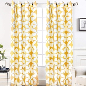image:imageDriftAway Amelia Thermal Blackout Room Darkening Grommet Window Curtains Retro Geo Pattern Round Circle Star Print Set of 2 Panels Each 52 Inch by 84 Inch YellowYellow
