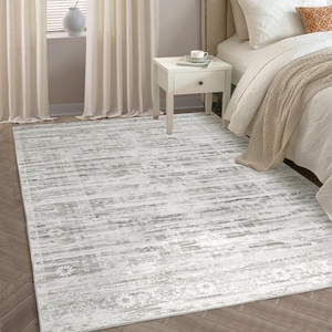 image:imageDriftAway Area Rug 5x7 Washable Rugs for Living Room Non Slip Rubber Backing Low Pile Non Shedding Carpet Friendly Boho Foldable Vintage Rugs for Bedroom Dining Room Natural Gray BrickLight GrayWhite