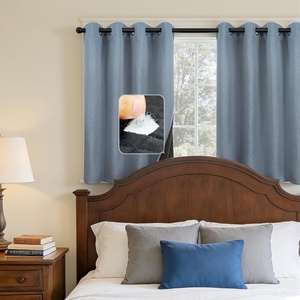 image:imageDriftAway Blackout Soundproof Thermal Insulated Linen Textured Curtains with Quilted Thermal Lining for Cold and Heat Blocking Noise Reducing Daytime Sleep 1 PC 52 Inches by 96 Inches RedDusty Blue