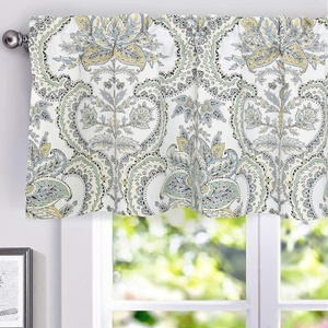image:imageDriftAway Blossom Abstract Floral Ink Painting Lined Window Curtain Valance Rod Pocket 2 Layer 52 Inch by 18 Inch Plus 2 Inch Header YellowGray Yellow