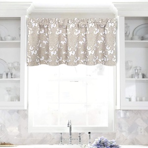 image:imageDriftAway Daisy Dahlia Blooming Flower Floral Lined Thermal Insulated Energy Saving Window Curtain Valance 2 Layers Rod Pocket 52 Inch by 18 Inch Plus 2 Inch Header Beige 1 PackBeige