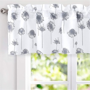 image:imageDriftAway Dandelion Floral Botanical Lined Thermal Insulated Window Curtain Valance Rod Pocket 52 Inch by 14 Inch Plus 2 Inch Header Gray 1 Pack1