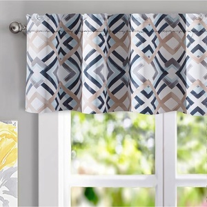 image:imageDriftAway Diamond Trellis Watercolor Geometric Checker Plaid Pattern Blackout Thermal Insulated Energy Saving Window Curtain Valance Rod Pocket Single 52 Inch by 14 Inch Plus 175 Inch Header NavyDiamondnavy