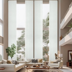image:imageDriftAway Extra Long Linen Sheer Curtains 2 Panels 2 Story House Tall Curtains for High Ceiling Long Window High Living Room Light Filtering Window Coverings Back Tab 52 Inch by 156 Inch Light LinenBirch Ivory