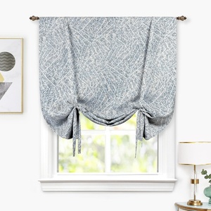 image:imageDriftAway Farmhouse Double Layer Linen Blackout Tie Up Curtains Thermal Insulated Vertical Striped Fully Lined Balloon Roman Shade Bathroom Window Adjustable Rod Pocket 45 Inch by 63 Inch GrayRoman Navy