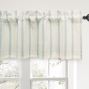 image:imageDriftAway Farmhouse Linen Valance Rod Pocket 1 Panel W52xL14 GrayFarmhouselight Jade Green