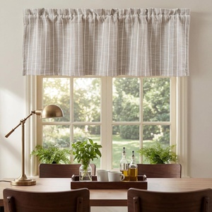 image:imageDriftAway Farmhouse Linen Valance Rod Pocket 1 Panel W52xL14 GrayHyggebeige