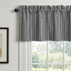 image:imageDriftAway Farmhouse Linen Valance Rod Pocket 1 Panel W52xL14 GrayHyggeblack