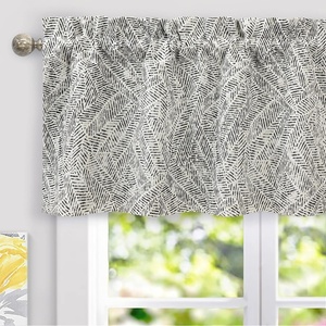 image:imageDriftAway Farmhouse Linen Valance Rod Pocket 1 Panel W52xL14 GrayRomanblack