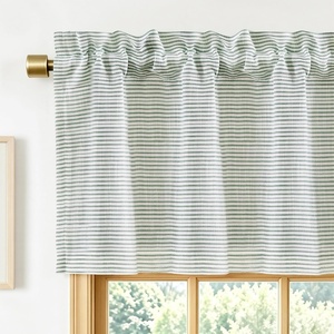 image:imageDriftAway Farmhouse Linen Valance Rod Pocket 1 Panel W52xL14 GrayTickingloden Green