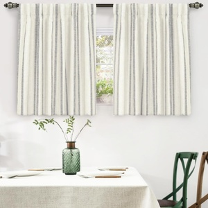 image:imageDriftAway Farmhouse Stripe Blackout Curtains Grommet W52xL84 Loden GreenB Gray Stripe