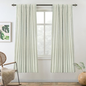image:imageDriftAway Farmhouse Stripe Blackout Curtains Grommet W52xL84 Loden GreenB Loden Green Stripe