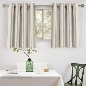 image:imageDriftAway Farmhouse Stripe Blackout Curtains Grommet W52xL84 Loden GreenG Gray Stripe