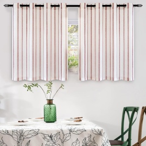 image:imageDriftAway Farmhouse Stripe Blackout Curtains Grommet W52xL84 Loden GreenG Red Stripe