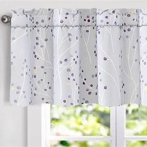 image:imageDriftAway Harper Ink Floral Pattern Window Treatment Valance Curtain Living Room Bedroom Dining Room Rod Pocket 52 Inch by 18 Inch Plus 2 Inch Header Watercolor Painting BeigeLavenderGray