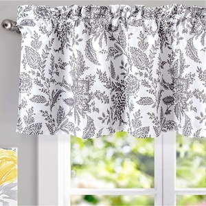 image:imageDriftAway Isla Paisley Floral Pattern Blackout Thermal Insulated Window Curtain Valance Rod Pocket 52 Inch by 18 Inch Plus 2 Inch Header Gray