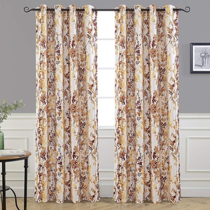 image:imageDriftAway Leah Abstract Floral Blossom Ink Painting Room Darkening Thermal Insulated Grommet Unlined Window Curtains 2 Panels Each Size 52 Inch by 84 Inch Red Rust Orange Gold YellowRedGray