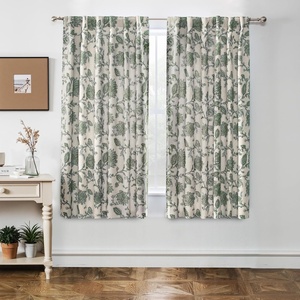 image:imageDriftAway Linen Floral Paisley Blackout Curtains Grommet W52 x L84 RedFredaloden Green