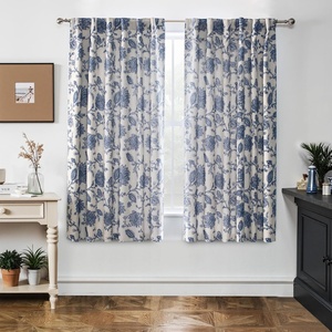 image:imageDriftAway Linen Floral Paisley Blackout Curtains Grommet W52 x L84 RedFredanavy
