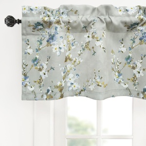 image:imageDriftAway Mackenzie Abstract Floral Pattern Window Treatment Valance Rod Pocket 52 Inch by 14 Inch Plus 2 Inch Header Blue Gray1