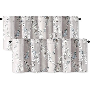 image:imageDriftAway Mackenzie Abstract Floral Pattern Window Treatment Valance Rod Pocket 52 Inch by 14 Inch Plus 2 Inch Header Blue Gray2