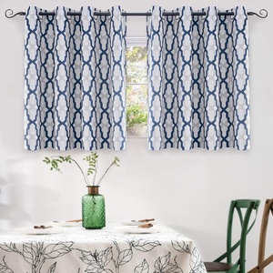 image:imageDriftAway Mason Thermal Blackout Grommet Window Curtains Geometric Trellis Pattern 2 Panels Each 52 Inch by 84 Inch GrayNavy