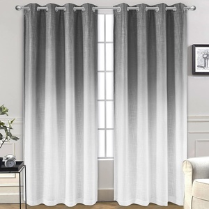 image:imageDriftAway Ombre Linen Textured Gradient Color Lined Blackout Grommet Window Curtains for Living Room Bedroom 2 Panels 50 Inch by 84 Inch Gray to White
