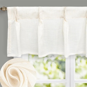 image:imageDriftAway Pinch Pleat Valance for Kitchen Window Linen Textured Valance for Living Room Farmhouse Semi Sheer Linen Curtain Valance Window Treatment Back Tabs 50 Inches by 16 Inches Light LinenLight Linen