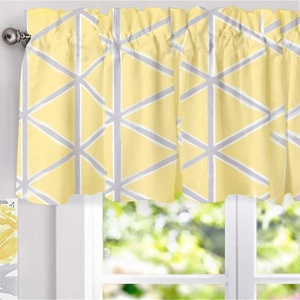 image:imageDriftAway Raymond Geometric Triangle Trellis Pattern Lined Thermal Insulated Energy Saving Window Curtain Valance for Living Room 2 Layers 52 Inch by 18 Inch Plus 2 Inch Header Gray and WhiteYellow