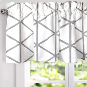 image:imageDriftAway Raymond Geometric Triangle Trellis Pattern Lined Thermal Insulated Energy Saving Window Curtain Valance for Living Room 2 Layers 52 Inch by 18 Inch Plus 2 Inch Header Gray and WhiteGrey